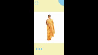 Womens Cotton Woven Design Saree With Unstitched Blouse 55Mtr Yellow [upl. by Lavelle645]