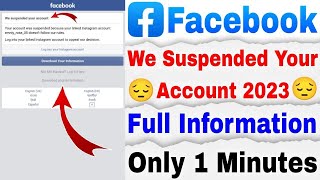 We Suspended Your Account Facebook Suspended Facebook account recoveryWeve suspended your account [upl. by Odnalref]