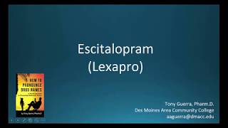 CC How to Pronounce escitalopram Lexapro Backbuilding Pharmacology [upl. by Bivins]