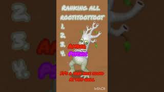 RANKING ALL ROOTITOOT 🔥🌱💧 msm mysingingmonsters shorts ranking [upl. by Merrily]