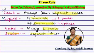 How to Determine number of Phases  Identify the number of Phases Phase Rule Engineering Chemistry [upl. by Remsen526]