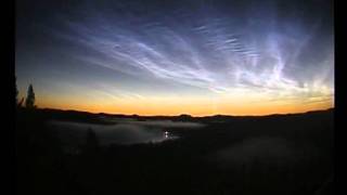 Noctilucent clouds Jul042011 in British Columbia [upl. by Oremar]