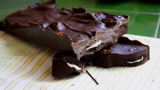 Turrón de Chocolate Casero con Galletas  Recetas de Navidad [upl. by Kinch]