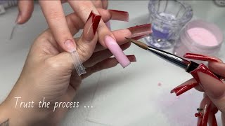 Step By Step Acrylic Nails Tutorial  Pink French [upl. by Eekaz]