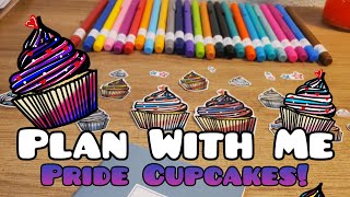 Plan With Me Pride Cupcakes in my Mini Daily Planner [upl. by Ahtebat]