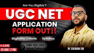 Live UGC NET Eligibility Criteria amp Syllabus  Application form out  December Notification 2024 [upl. by Ardeahp666]