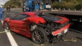 Japans most expensive car crash ever [upl. by Nehtiek701]