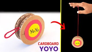 how to make yoyo  Easy cardboard yoyo making  how to make spinning toy  Amazing homemade toy [upl. by Barbur]