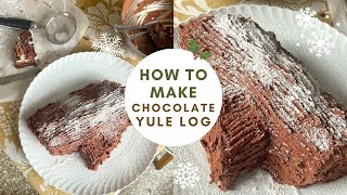 how to make chocolate yule log  easy Christmas baking recipe [upl. by Declan845]