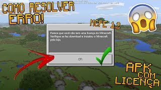 COMO CORRIGIR O ERRO DE LICENÇA DO MINECRAFT PE 12 BUILD 2 [upl. by Rustin212]