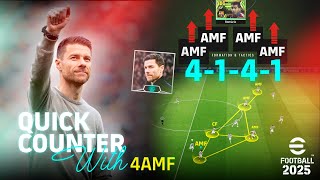 eFootball 2025  Quick Counter with 4 AMF  Formation amp Tactics  PC Gameplay [upl. by Ameen44]