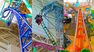 Every Roller Coaster At Nickelodeon Universe NJ featuring the Worlds Steepest Roller Coaster [upl. by Aelsel826]