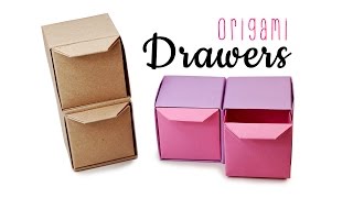 Origami Pull Out Drawers Instructions  DIY Tutorial  Paper Kawaii [upl. by Arleyne]