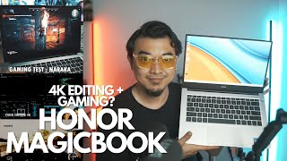 BOLEH 4K EDITING DAN GAMING honor magicbook 14 full review [upl. by Neddra]