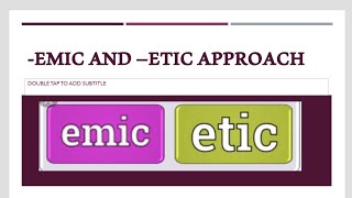 Emic And Etic Approach And Some Other Basic Terms Related to Culture  Urdu Hindi Sociology Lecture [upl. by Itnava421]