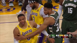 Westbrook Realized It Was Giannis He Backed Down Real Quick Wanted None Of That 😀 [upl. by Cooke]