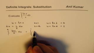 Definite Integral lnx over x by Substitution [upl. by Amble]