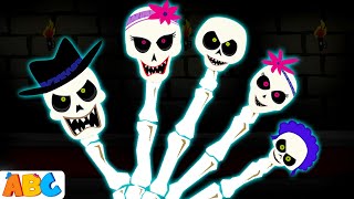 SPOOKY Skeleton Finger Family  More Skeletons Dance Songs for kids only on AllBabiesChannel [upl. by Marcelia]