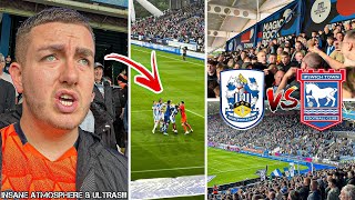 HUDDERSFIELD VS IPSWICH TOWN  11  SCENES AS PLAYERS FIGHT amp 87TH MINUTE GOAL MAKES FANS CLASH [upl. by Braun]