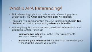 APA citation amp referencing for beginners [upl. by Tristis]