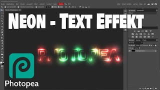 Photopea  Neon Text Effekt [upl. by Trumaine]