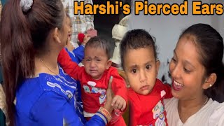 Harshi’s Pierced Ears 👂 harshi lagi bahot rone [upl. by Donielle]