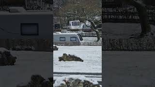 silverdale holgates caravan site in the snow [upl. by Yelyk]