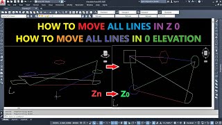 Move all Lines to Z 0 in AutoCAD  Move All drawings to 0 Elevation [upl. by Jamieson890]