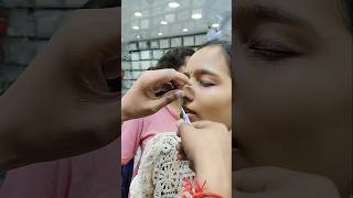 Nose piercing process with needlesilver jewellery trending youtubeshorts shorts [upl. by Cesaro10]