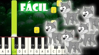 Cinco Lobitos Tiene La Loba  Piano Tutorial FÁCIL  Cover  Karaoke [upl. by Anasus]