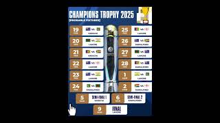 2025 CHAMPION TROPHY SCHEDULE [upl. by Ydarg]