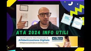 GRADUATORIE ATA TERZA FASCIA 2024  SEI IN REGOLA CON LALFABETIZZAZIONE DIGITALE Info utili [upl. by Keung608]