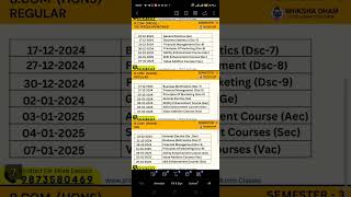 BCOM DATE SHEET FINAL 2024 [upl. by Nagirrek]