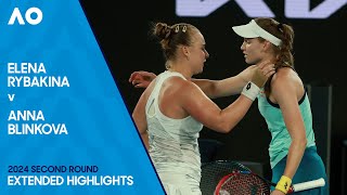 Elena Rybakina v Anna Blinkova Extended Highlights  Australian Open 2024 Second Round [upl. by Mcmillan333]