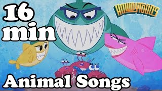 Animal Songs  Baby Shark Elephants Have Wrinkles and More  Songs For Children by Howdytoons [upl. by Ziul583]