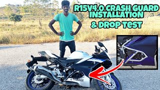 R15V40 crash guard installation  drop test  raghudsp  tamil [upl. by Inahteb55]