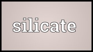 Silicate Meaning [upl. by Shulock623]