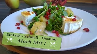 Ziegenkäse Salat mit ApfelZwiebel Dressing  Low carb  Rezept [upl. by Senecal]