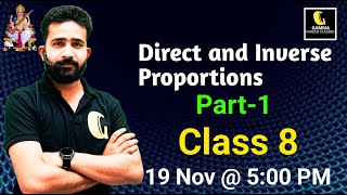 Direct and Inverse Proportions Introducion  Class 8  CBSE  maths By Ashwani sir part1 [upl. by Airtemed477]