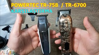 POWERTEC TR 758 Tıraş Makinesi  TR 6700 Karşılaştırma  Türkçe İnceleme  Tanıtım [upl. by Otanutrof]