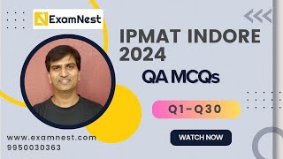 IPMAT Indore 2024  QA  MCQs  Solution  Answers  Examnest [upl. by Amaso]