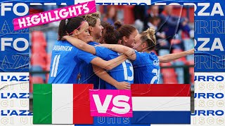 Highlights ItaliaPaesi Bassi 20  Femminile  Qualificazioni Women’s EURO 2025 [upl. by Ellenej]