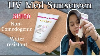 Uv Med Sunscreen with SPF 50 Sunscreen Honest Review  Non Comedogenic Sunscreen [upl. by Schrader]