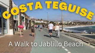 A Scenic Journey Along Costa Teguise Beach Walk Lanzarote Canary Islands [upl. by Adnilym]