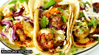 20Minute Shrimp Tacos With THE BEST Shrimp Taco Sauce [upl. by Etak321]