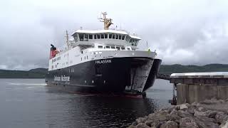 Calmac ferry Finlaggan ex Islay arrives and docks at Kennacraig Port Argyll Scotland UK on 27723 [upl. by Ibrad]