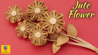 How to Make Jute Flower  DIY Jute Flower Craft  Burlap Jute Flower Decoration  Handmade Flower [upl. by Tiossem]