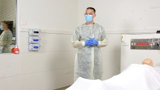 PPE for combined contact and droplet precautions [upl. by Rinee]