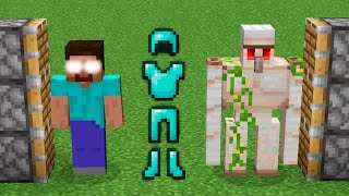 x100 iron golems and HEROBRINE and x200 diamond armors combined in minecraft [upl. by Zarihs]