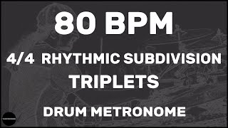 Triplets  Drum Metronome Loop  80 BPM [upl. by Enilamme]